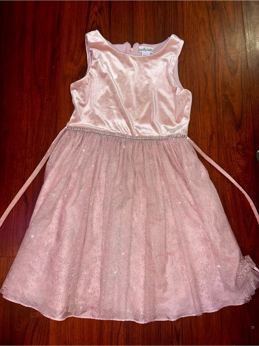 emily west Pink Shimmer Tulle Party Dress